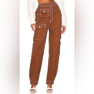 EB Denim Brown Cargo Pants in Rust with Contrast Stitching Sz. XS